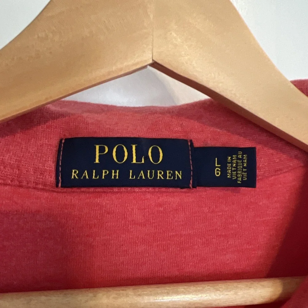 Polo Ralph Lauren Pima Cotton 1/4 Zip Pullover Sweater Coral Pink Men's Large